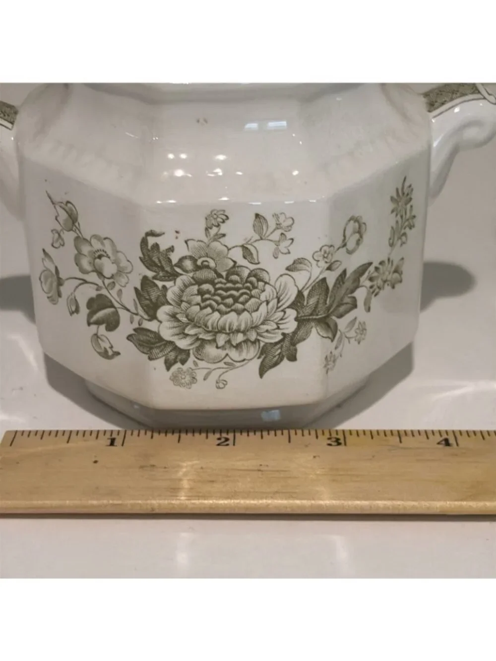 Kensington Balmoral Creamer & Sugar Bowl Staffordshire Ironstone Green England